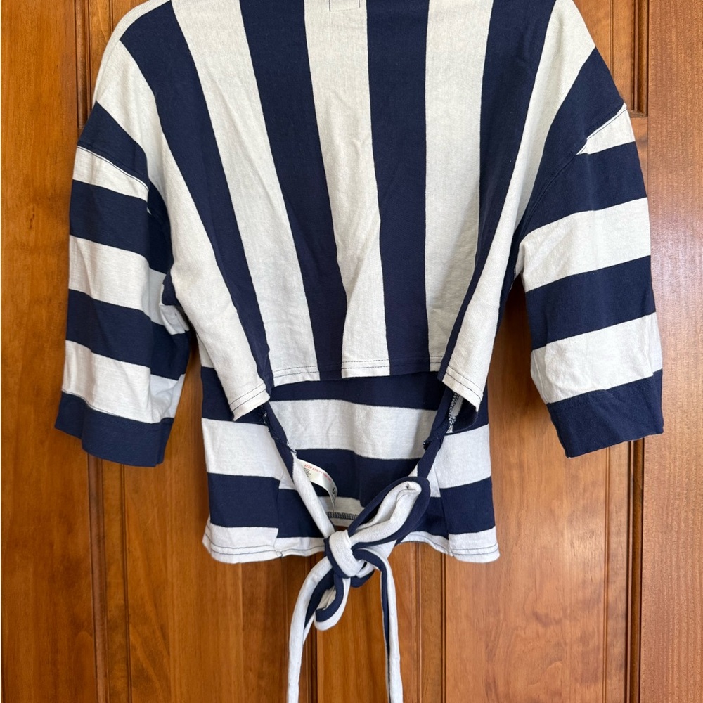 Free People Free-est Rugby Shirt with Tie Sz. M - Picture 2 of 3